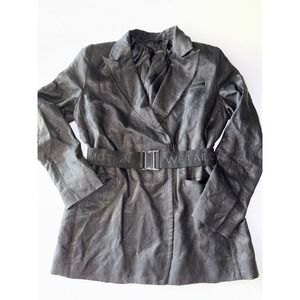 Beate Heymann Streetcouture Style 85-A Belted Linen Blazer Jacket Women's US 10